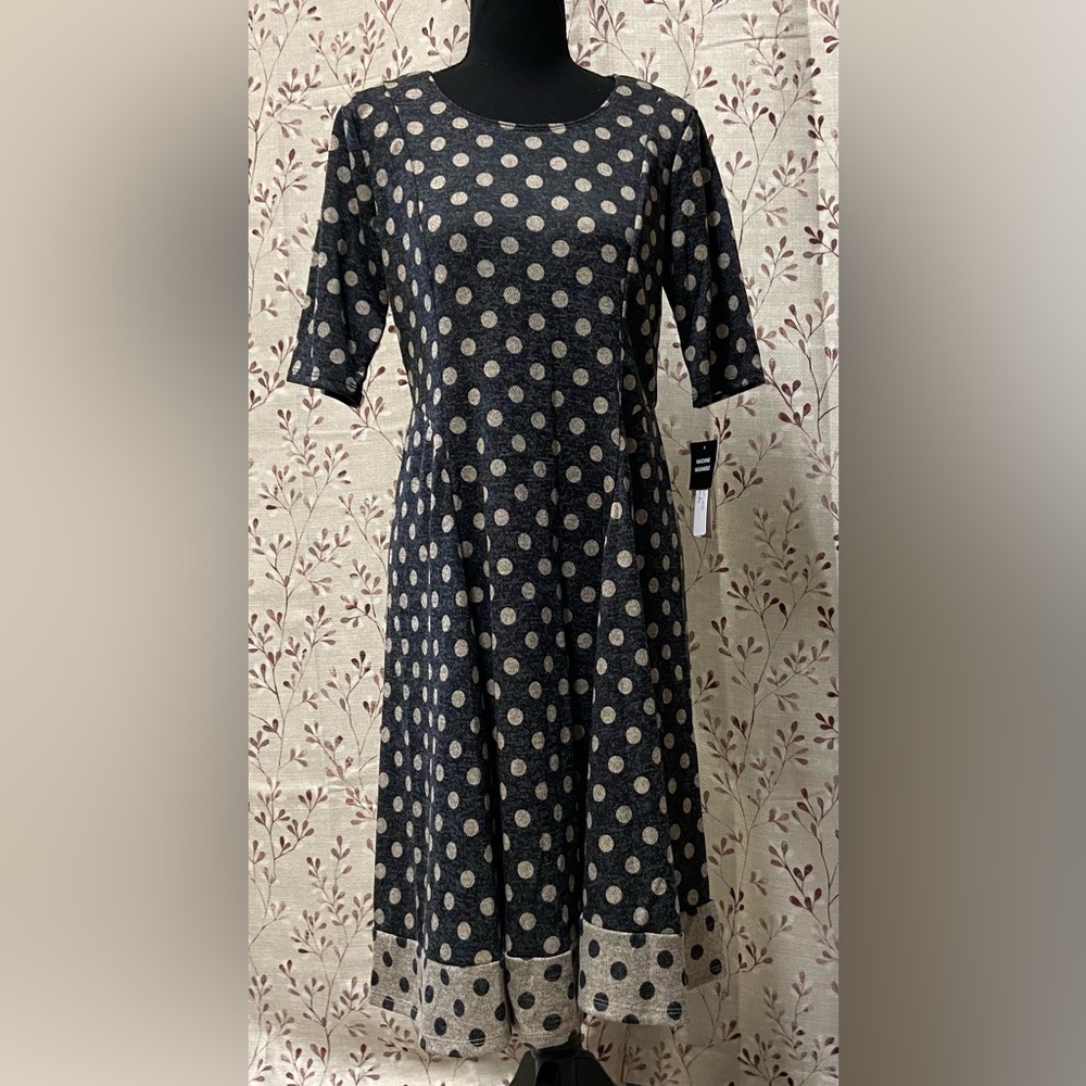 Signature By Robbie Bee - Pullover Polka Dots Flare Dress (NWT)